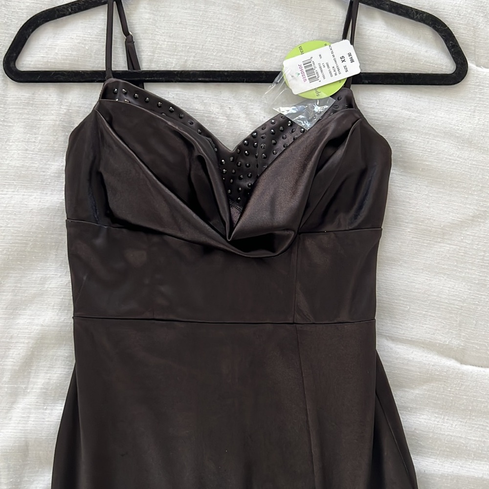 Black Satin Midi Dress